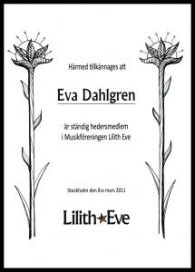 Diplom för Eva Dahlgren